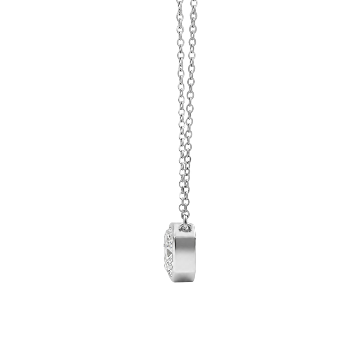 Radiant Solitaire Bezel Pendant Necklace