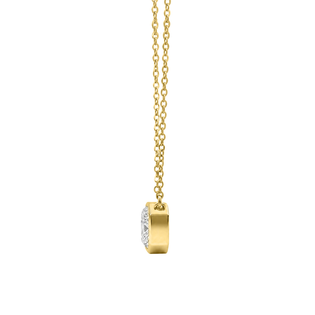 Radiant Solitaire Bezel Pendant Necklace
