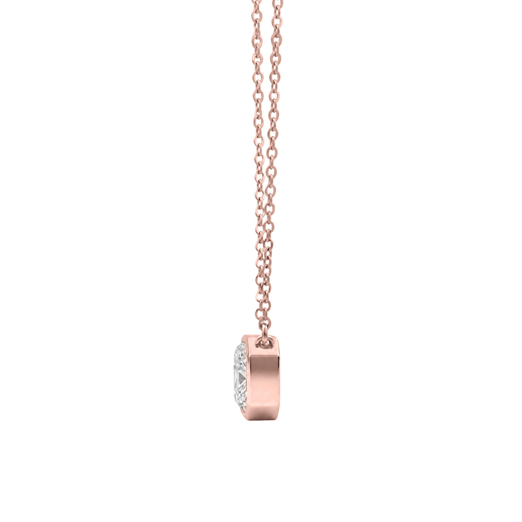 Radiant Solitaire Bezel Pendant Necklace