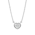 Heart Solitaire Bezel Pendant Necklace