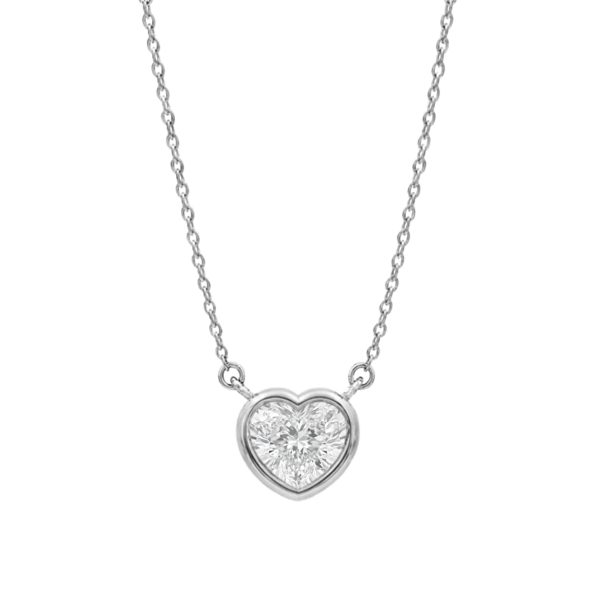 Mixed Solitaire Bezel Pendant Necklace