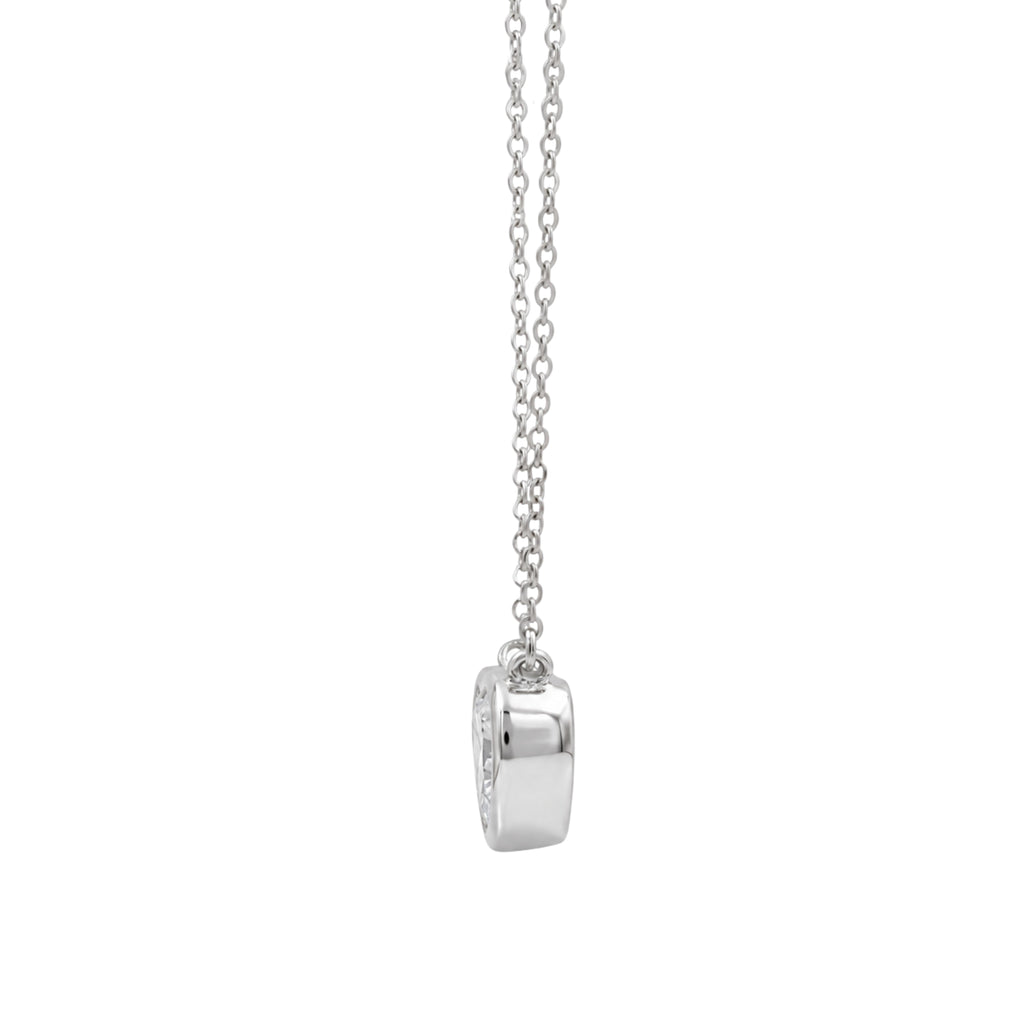 Heart Solitaire Bezel Pendant Necklace