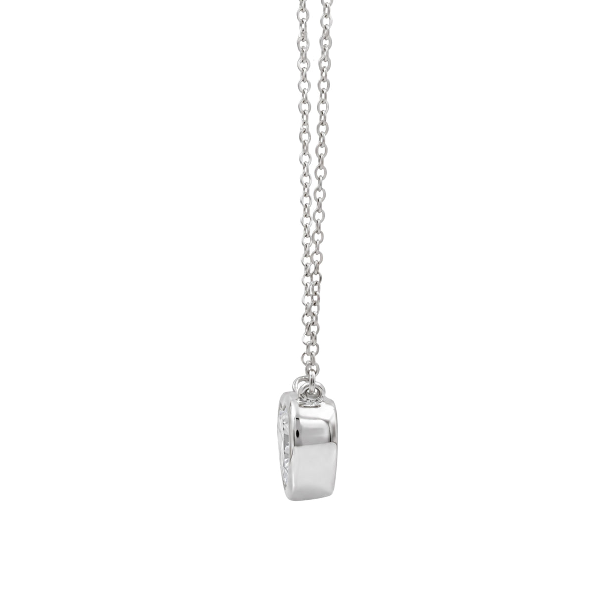 Heart Solitaire Bezel Pendant Necklace