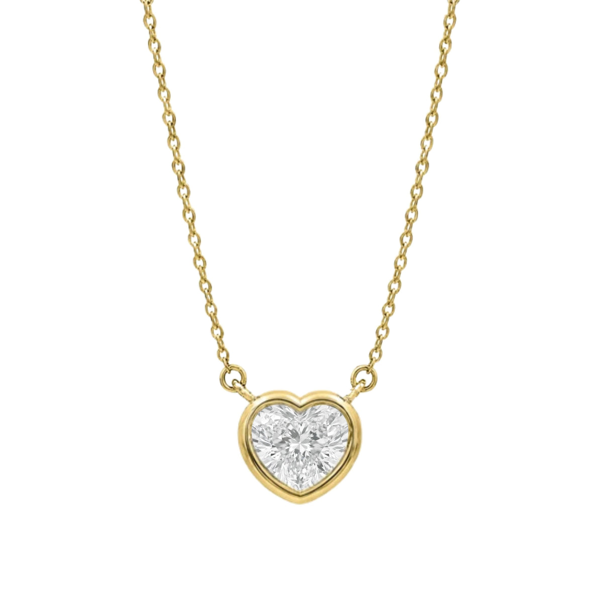 Mixed Solitaire Bezel Pendant Necklace