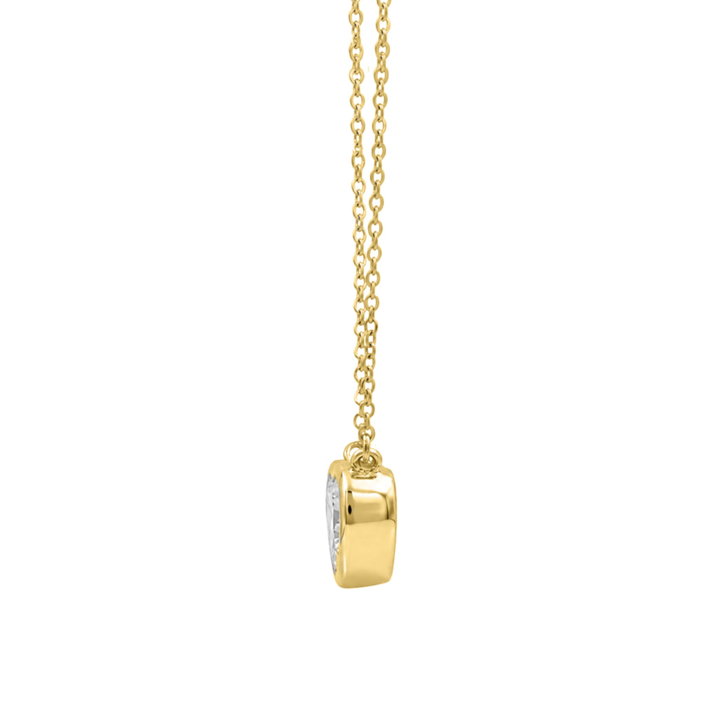 Heart Solitaire Bezel Pendant Necklace
