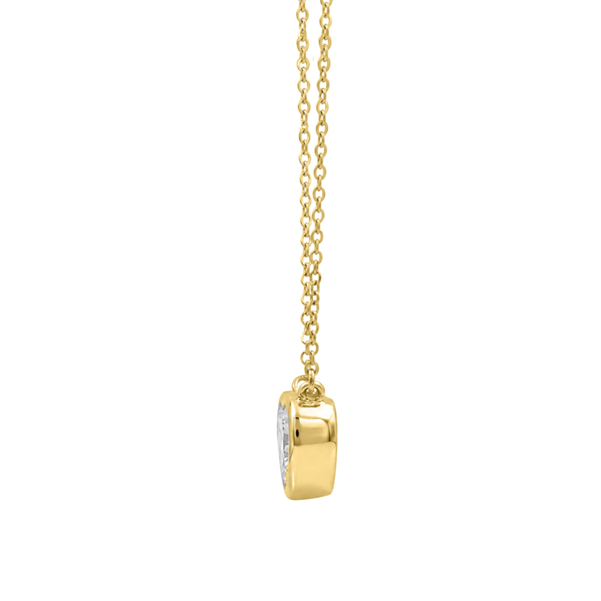 Heart Solitaire Bezel Pendant Necklace