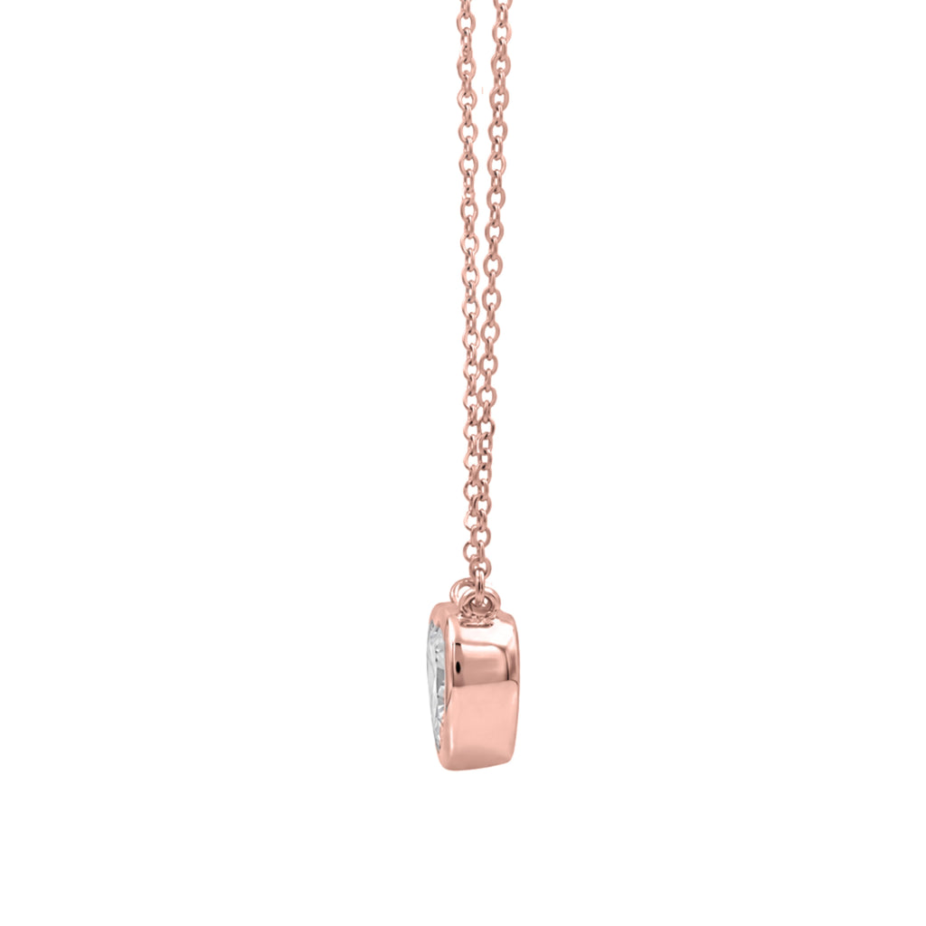 Heart Solitaire Bezel Pendant Necklace