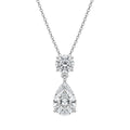 3 & 5 ctw Round-Pear 2 Stone Pendant