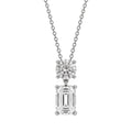 3-5 ctw Round-Emerald 2 Stone Pendant