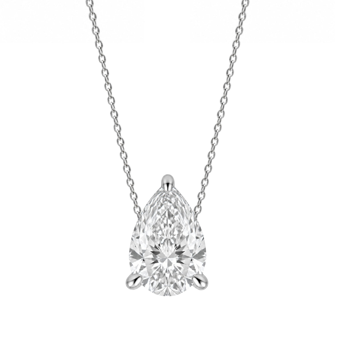 1-6 ctw Pear Solitaire Pendant Necklace