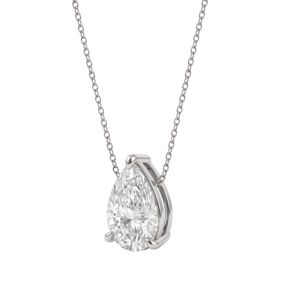 1-6 ctw Pear Solitaire Pendant Necklace