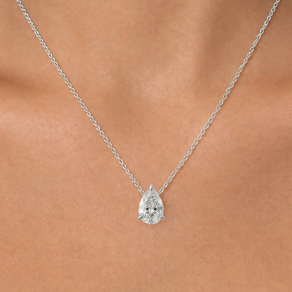1-6 ctw Pear Solitaire Pendant Necklace