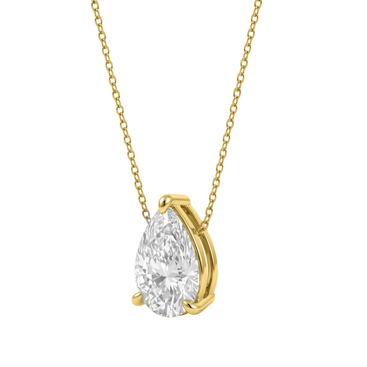 1-6 ctw Pear Solitaire Pendant Necklace