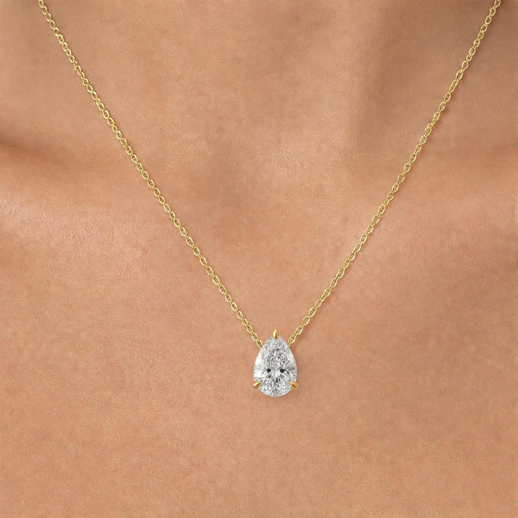 1-6 ctw Pear Solitaire Pendant Necklace