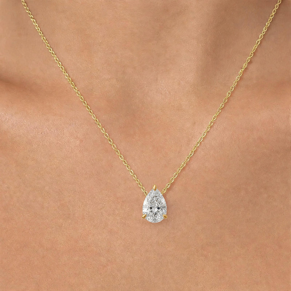 1-6 ctw Pear Solitaire Pendant Necklace