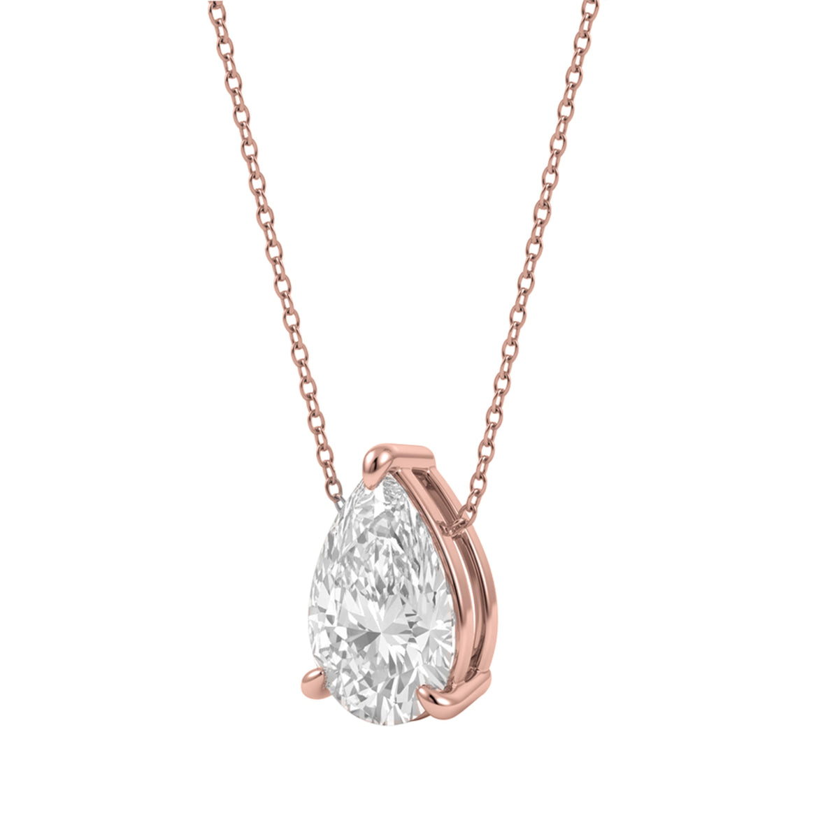 1-6 ctw Pear Solitaire Pendant Necklace