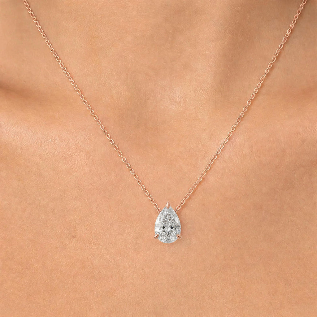 1-6 ctw Pear Solitaire Pendant Necklace