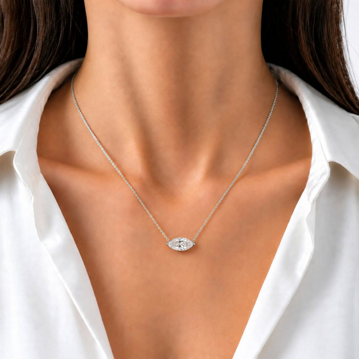 Marquise Solitaire Pendant Necklace
