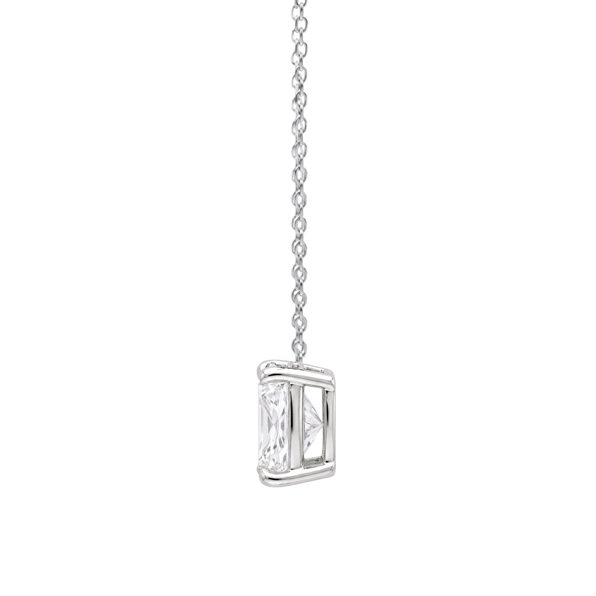 1-6 ctw Princess Solitaire Pendant Necklace
