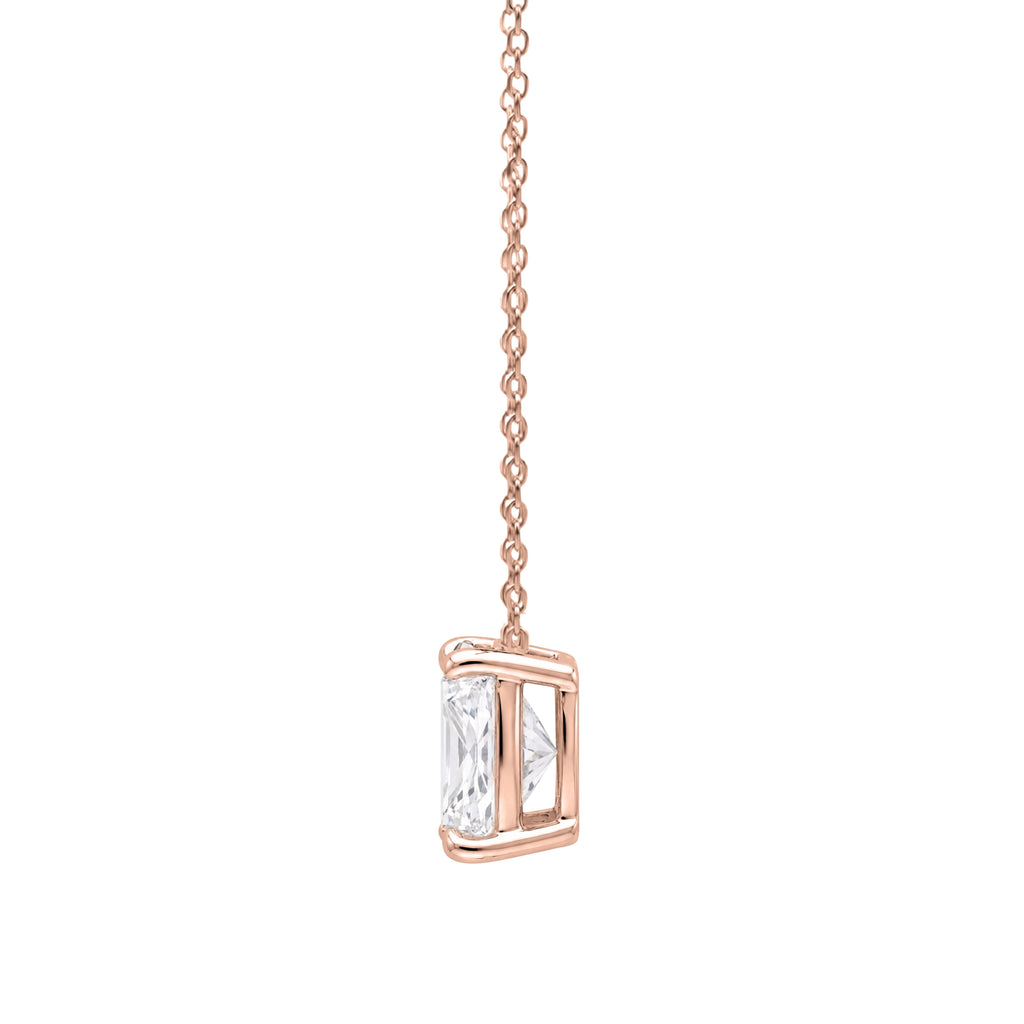 1-6 ctw Princess Solitaire Pendant Necklace