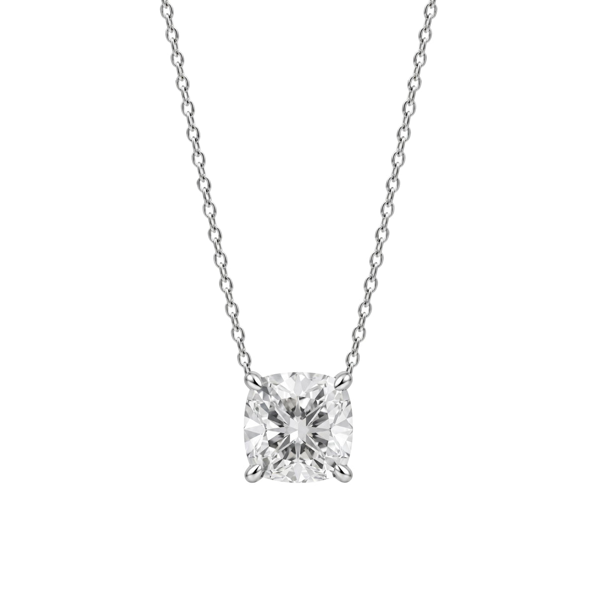 1-6 ctw Cushion Solitaire Pendant Necklace