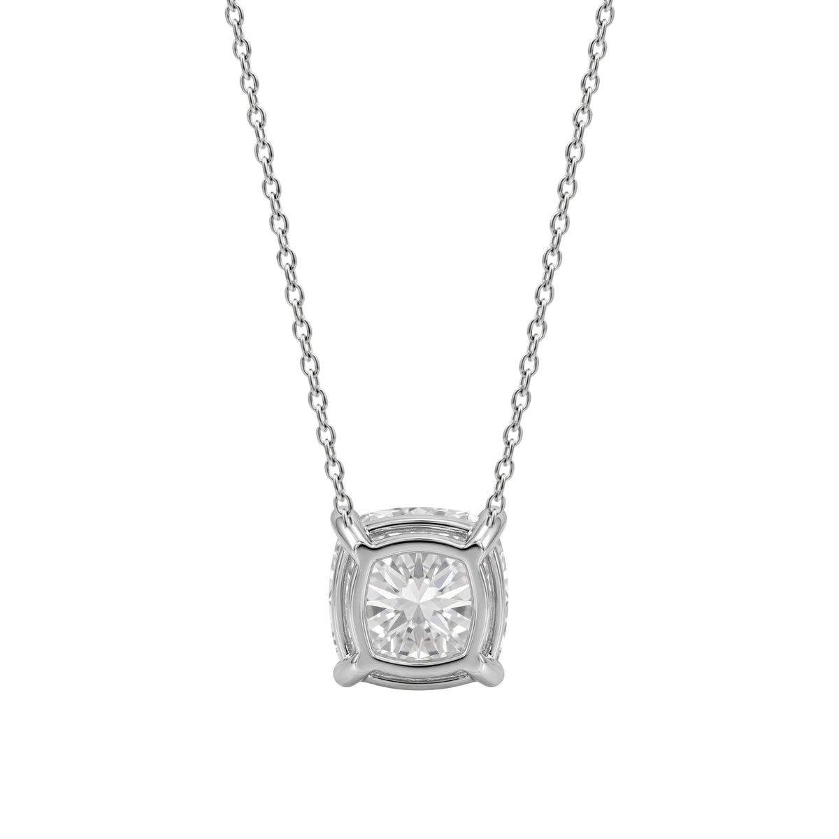 Cushion Solitaire Pendant Necklace
