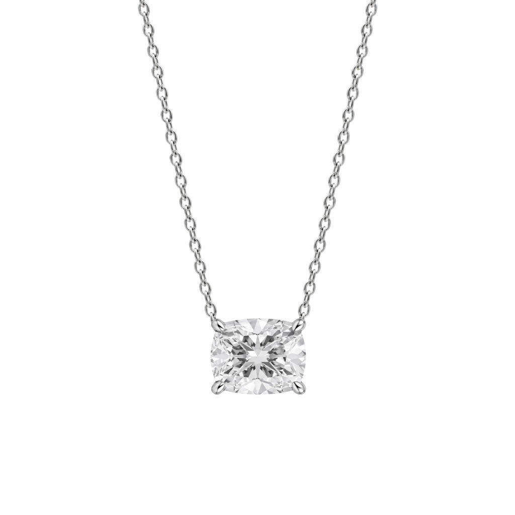 1-6 ctw Long Cushion Solitaire Pendant Necklace