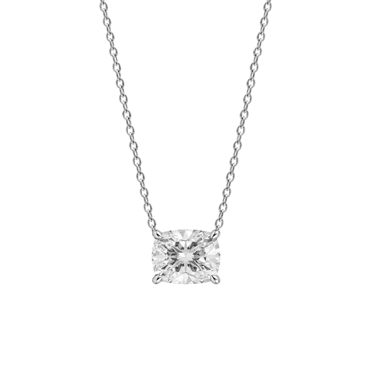 1-6 ctw Long Cushion Solitaire Pendant Necklace