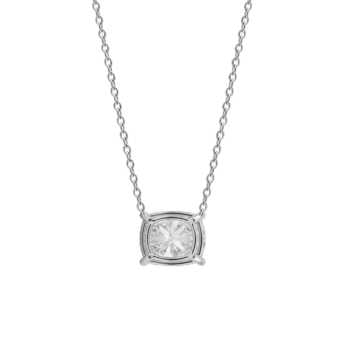 1-6 ctw Long Cushion Solitaire Pendant Necklace