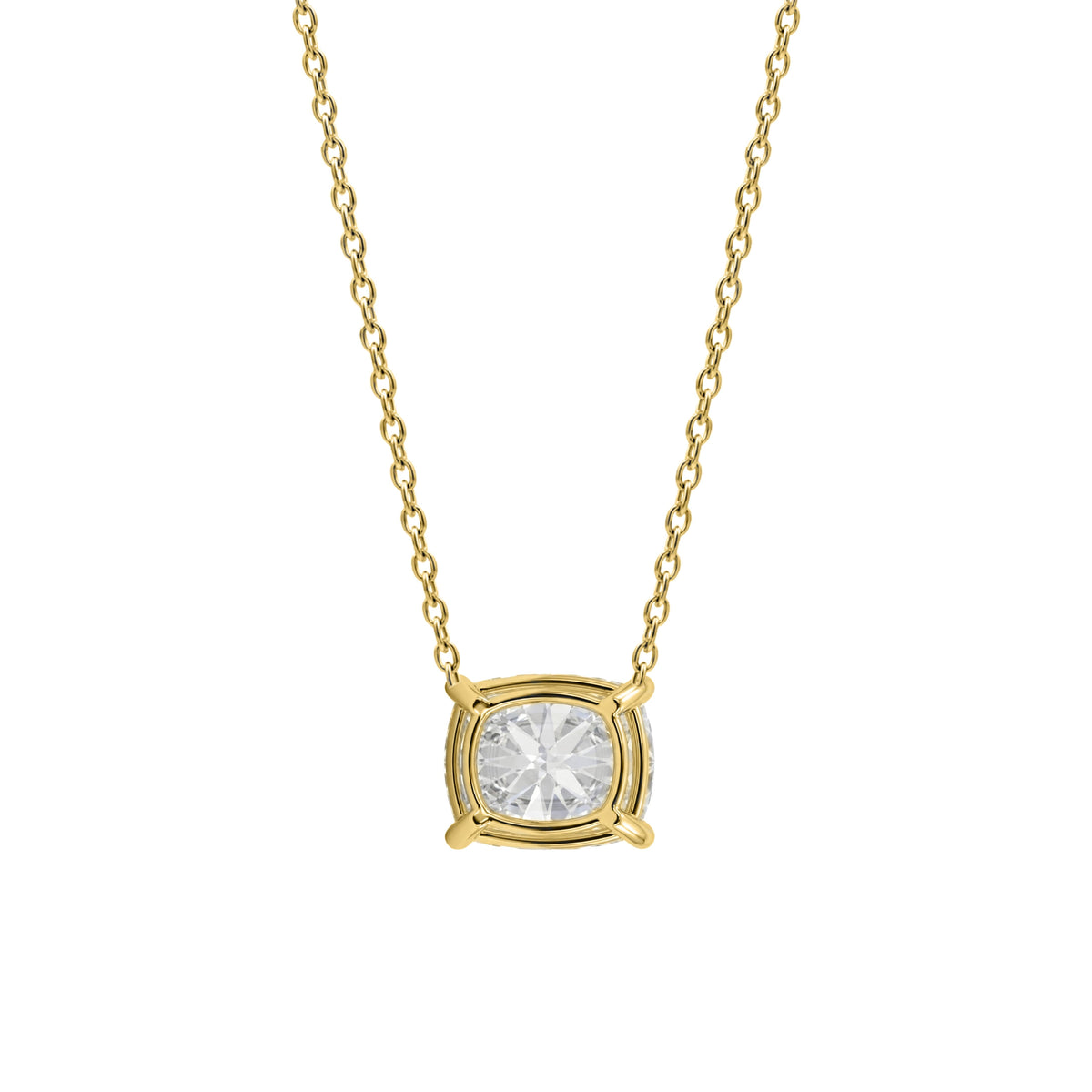 1-6 ctw Long Cushion Solitaire Pendant Necklace