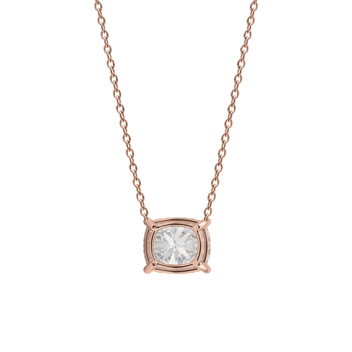 1-6 ctw Long Cushion Solitaire Pendant Necklace