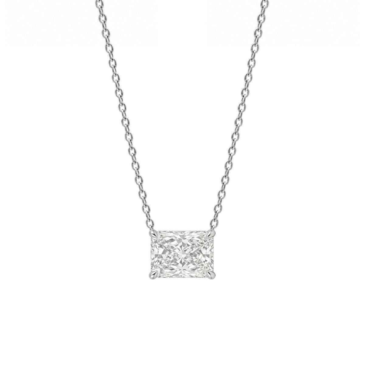 1-6 ctw Radiant Solitaire Pendant Necklace