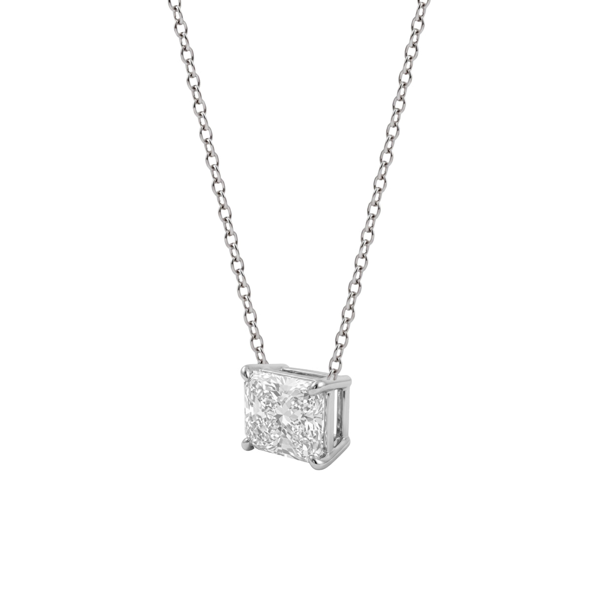 Radiant Solitaire Pendant Necklace