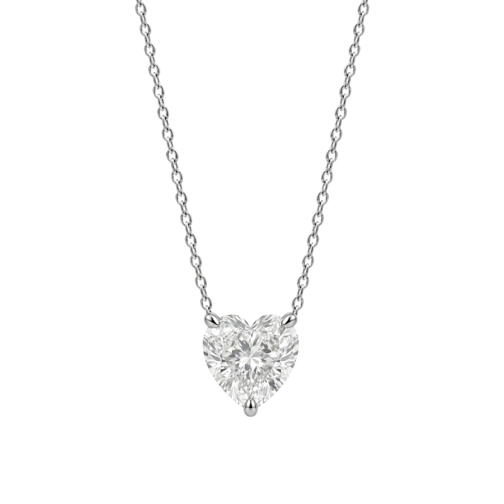 1-6 ctw Heart Solitaire Pendant Necklace