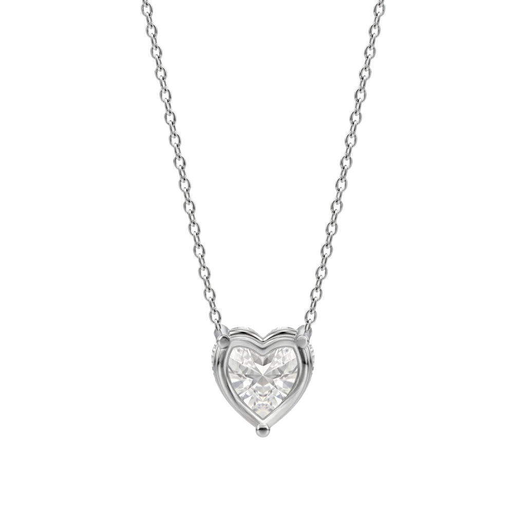 1-6 ctw Heart Solitaire Pendant Necklace