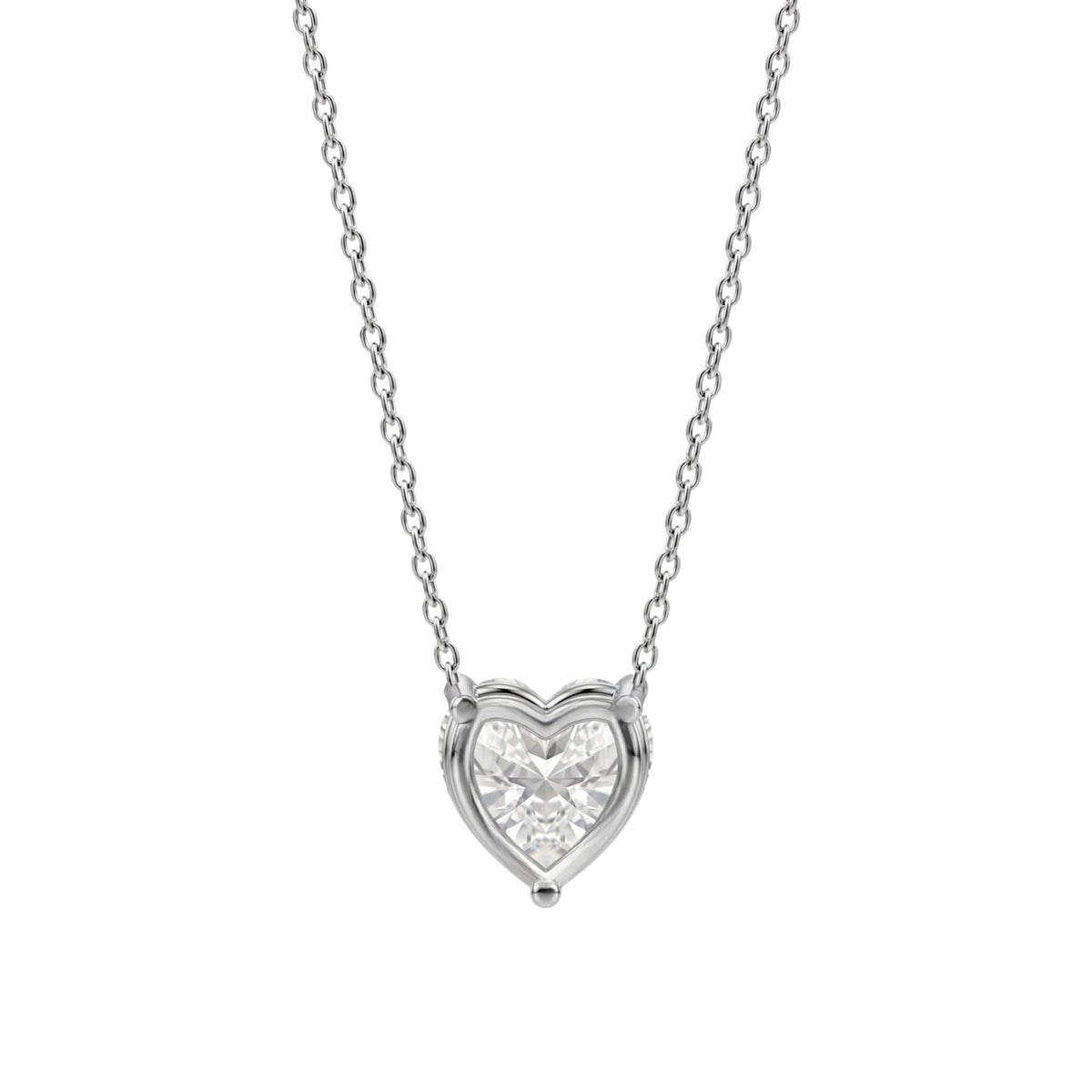 1-6 ctw Heart Solitaire Pendant Necklace