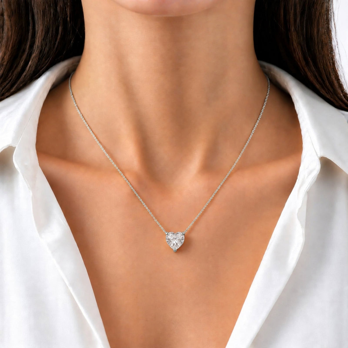 Heart Solitaire Pendant Necklace