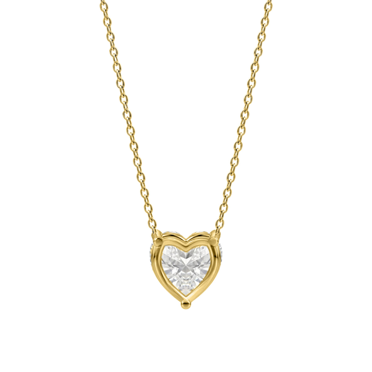 1-6 ctw Heart Solitaire Pendant Necklace