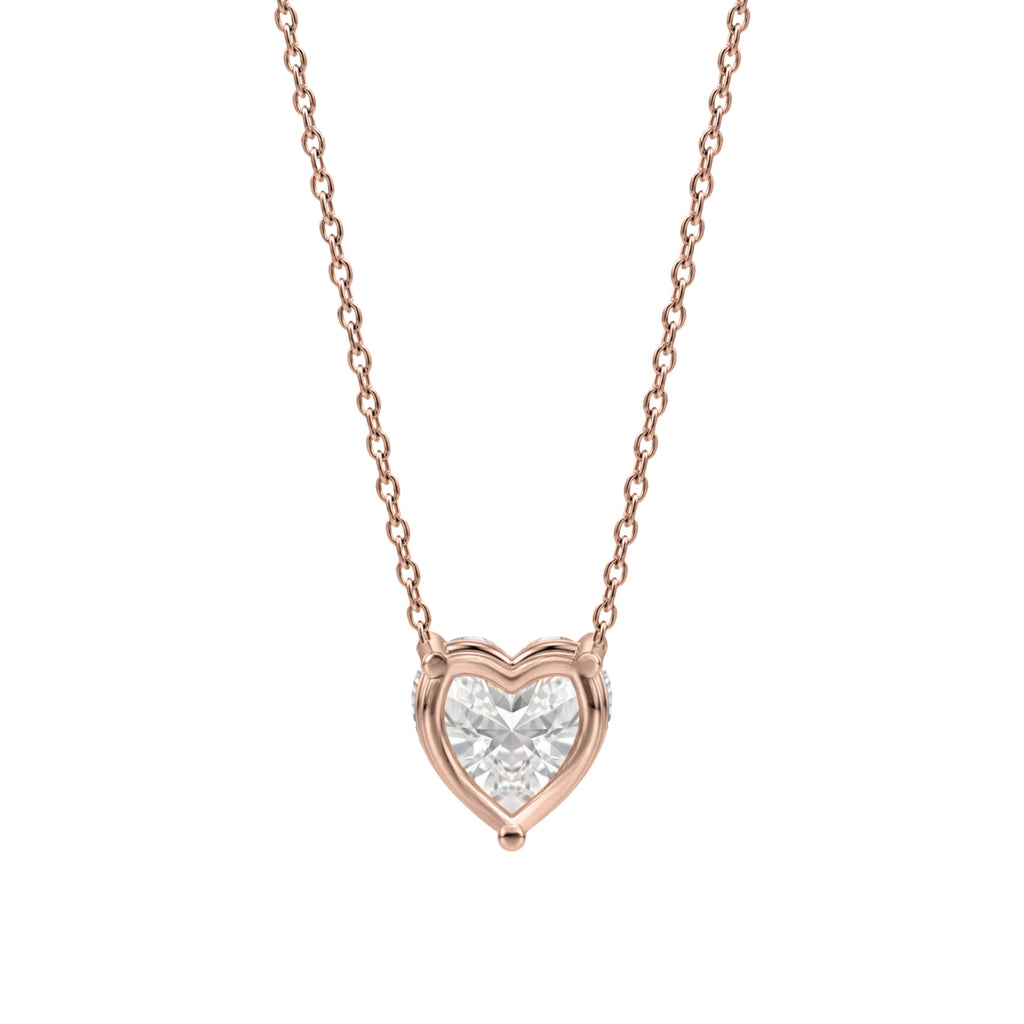 1-6 ctw Heart Solitaire Pendant Necklace