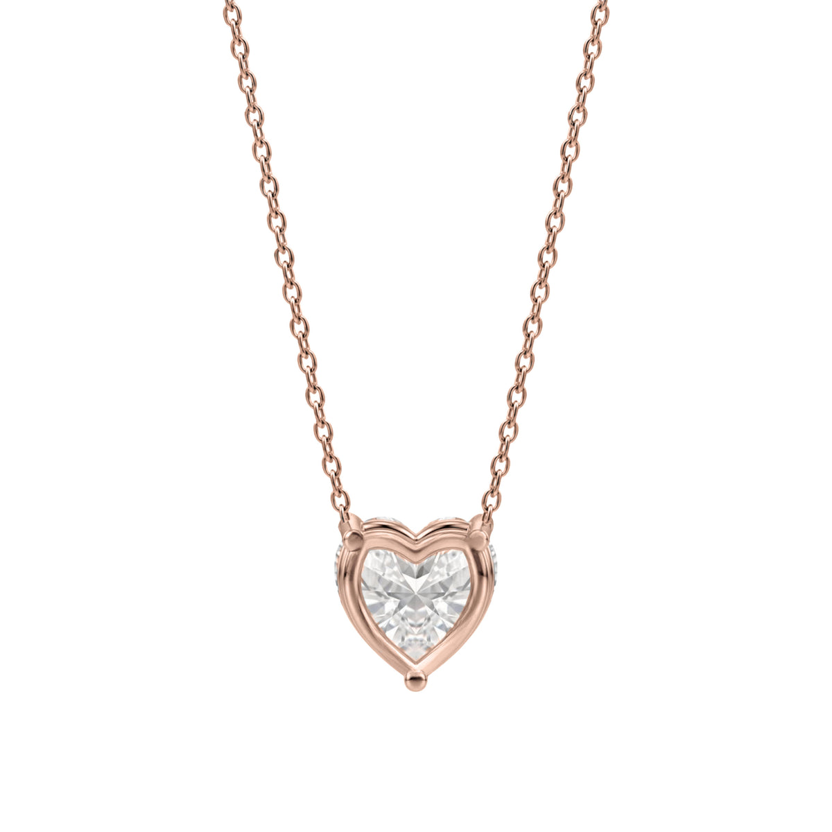 1-6 ctw Heart Solitaire Pendant Necklace