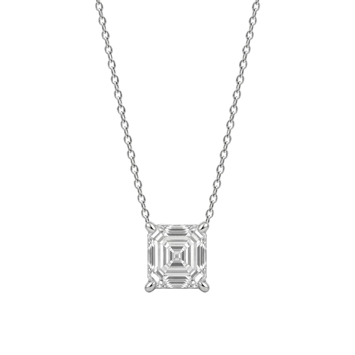 1-6 ctw Asscher Solitaire Pendant Necklace