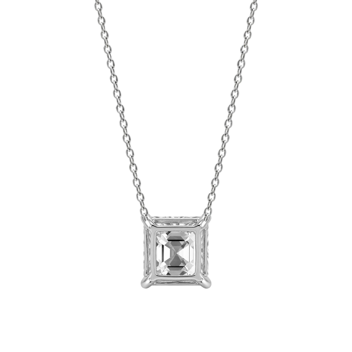 Asscher Solitaire Pendant Necklace