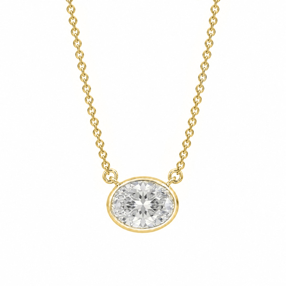 1-6 ctw Mixed Solitaire Bezel Pendant Necklace
