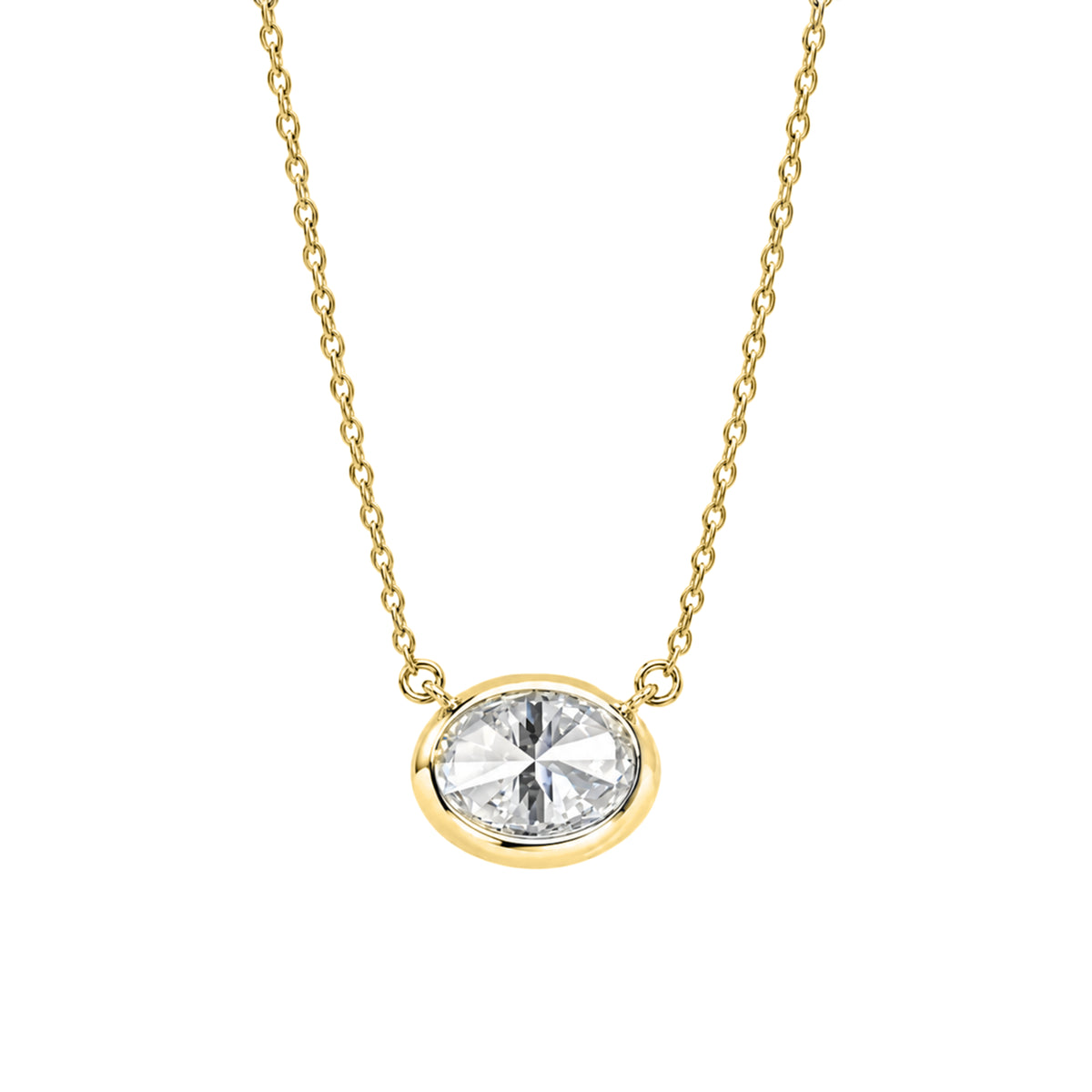 1-6 ctw Mixed Solitaire Bezel Pendant Necklace