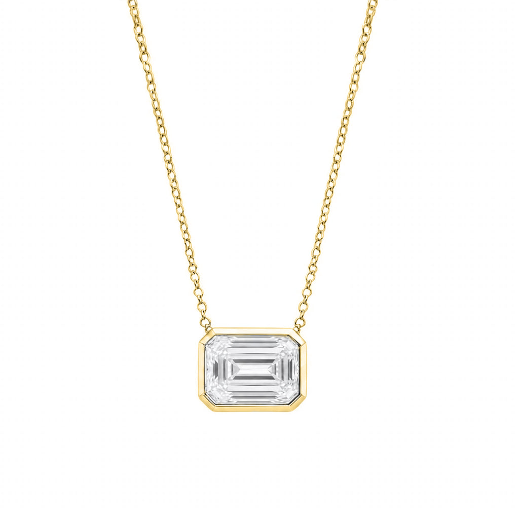 1-6 ctw Mixed Solitaire Bezel Pendant Necklace