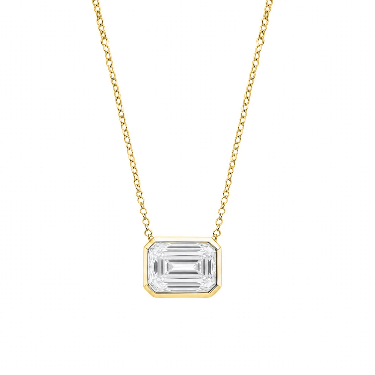 1-6 ctw Mixed Solitaire Bezel Pendant Necklace