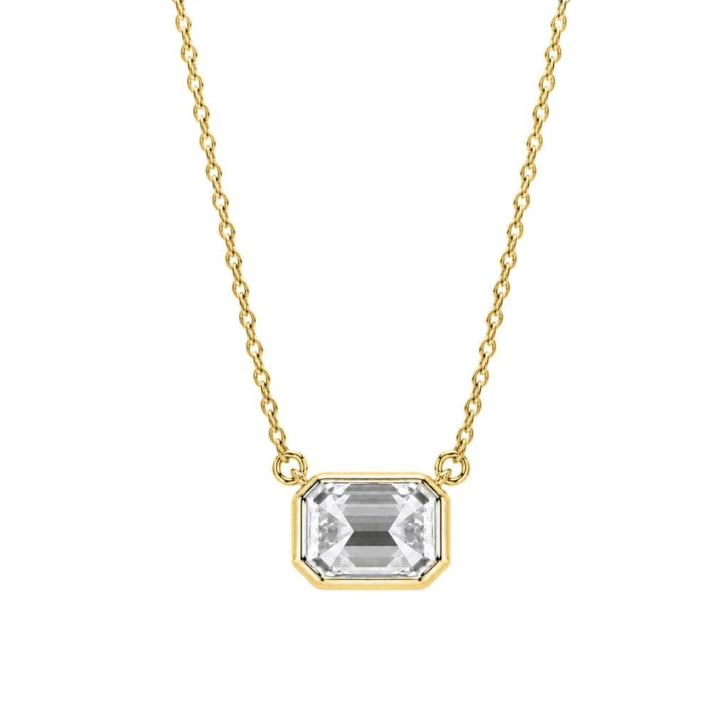 1-6 ctw Mixed Solitaire Bezel Pendant Necklace