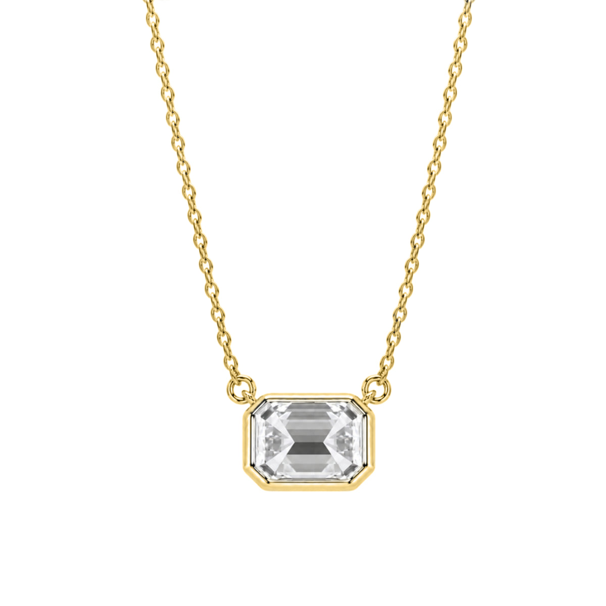 1-6 ctw Mixed Solitaire Bezel Pendant Necklace