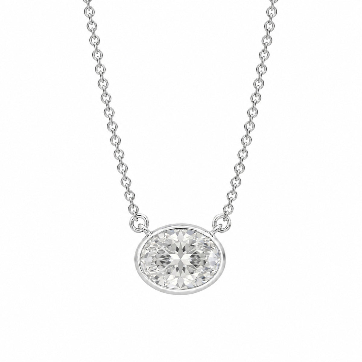 1-6 ctw Mixed Solitaire Bezel Pendant Necklace