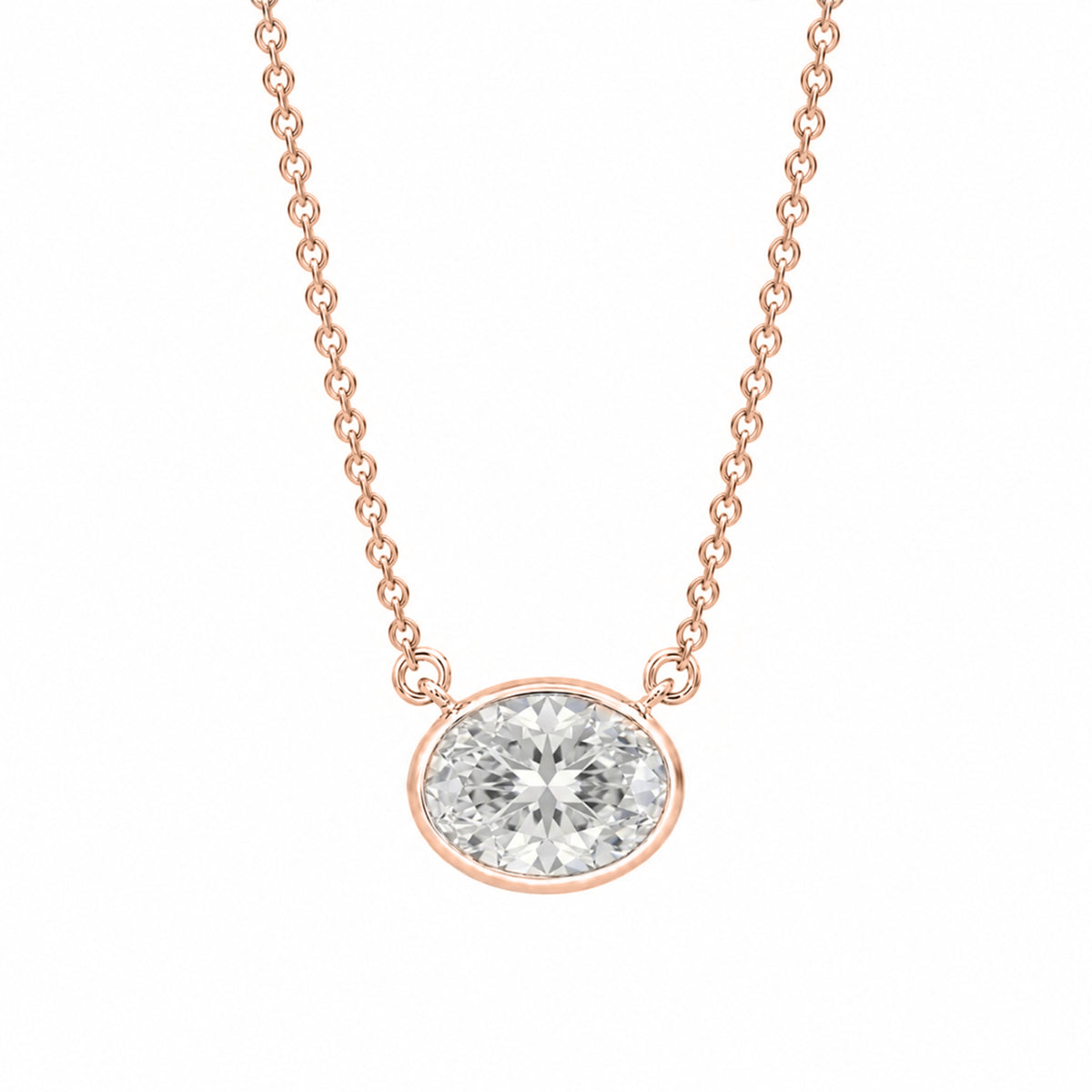 1-6 ctw Mixed Solitaire Bezel Pendant Necklace